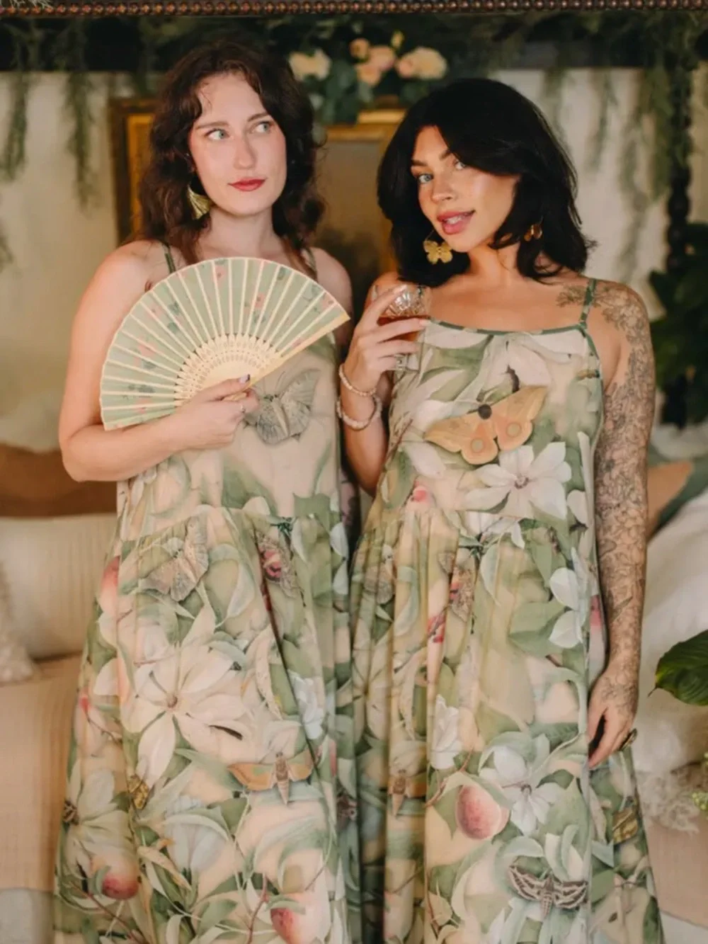 Fleur De Soleil Bohéme Long Maxi Slip Dress w/ Florals by Market of Stars - Picture 15 of 15